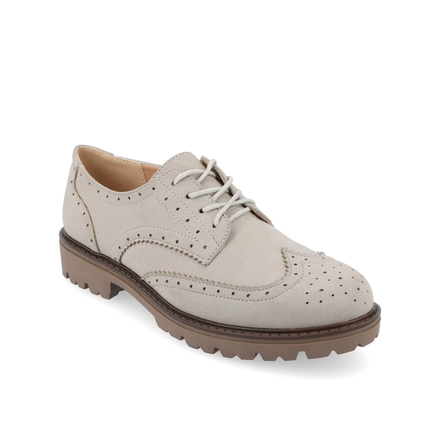 CLAUDIYA OXFORD LOAFER FLAT IN FAUX SUEDE brunch mood