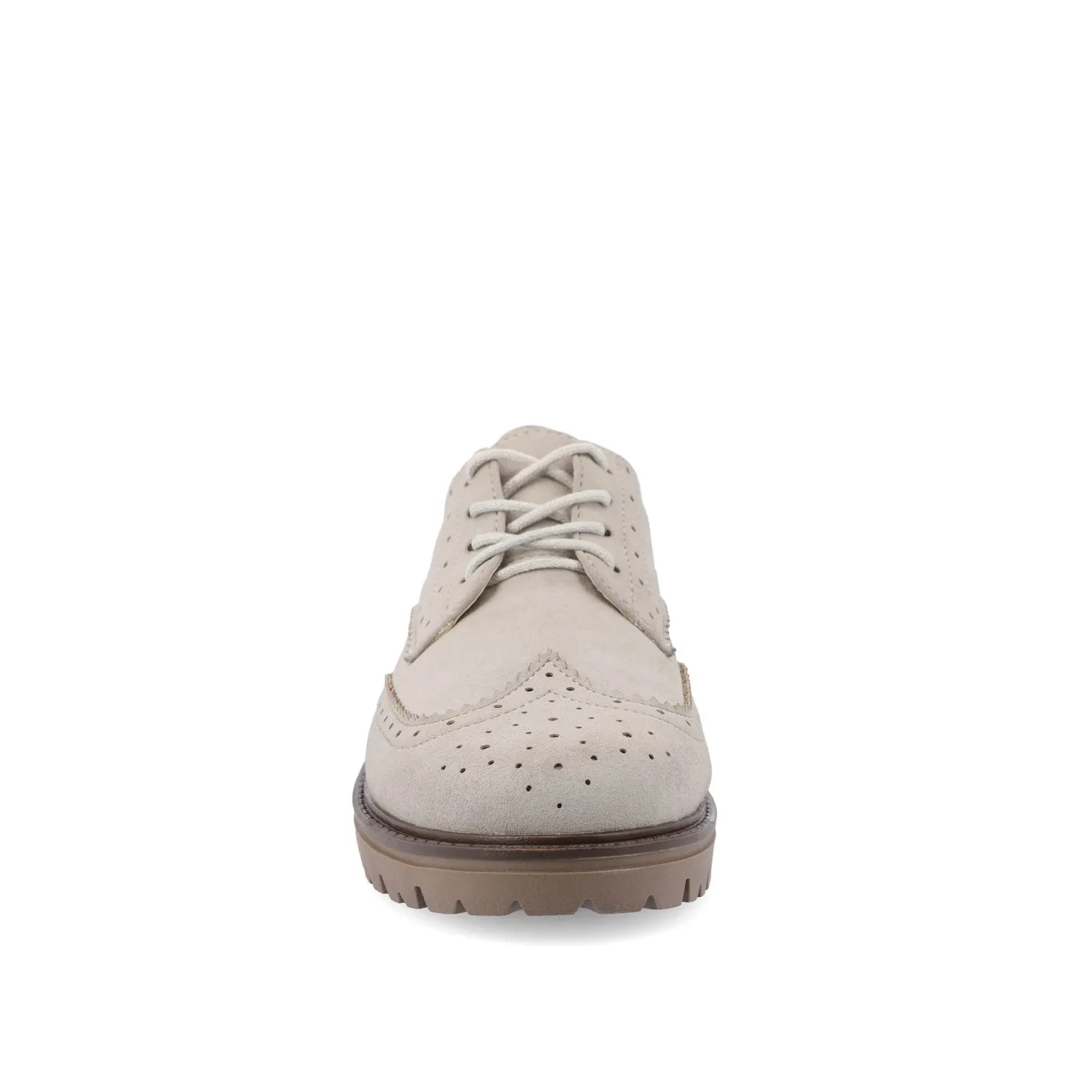 CLAUDIYA OXFORD LOAFER FLAT IN FAUX SUEDE brunch mood
