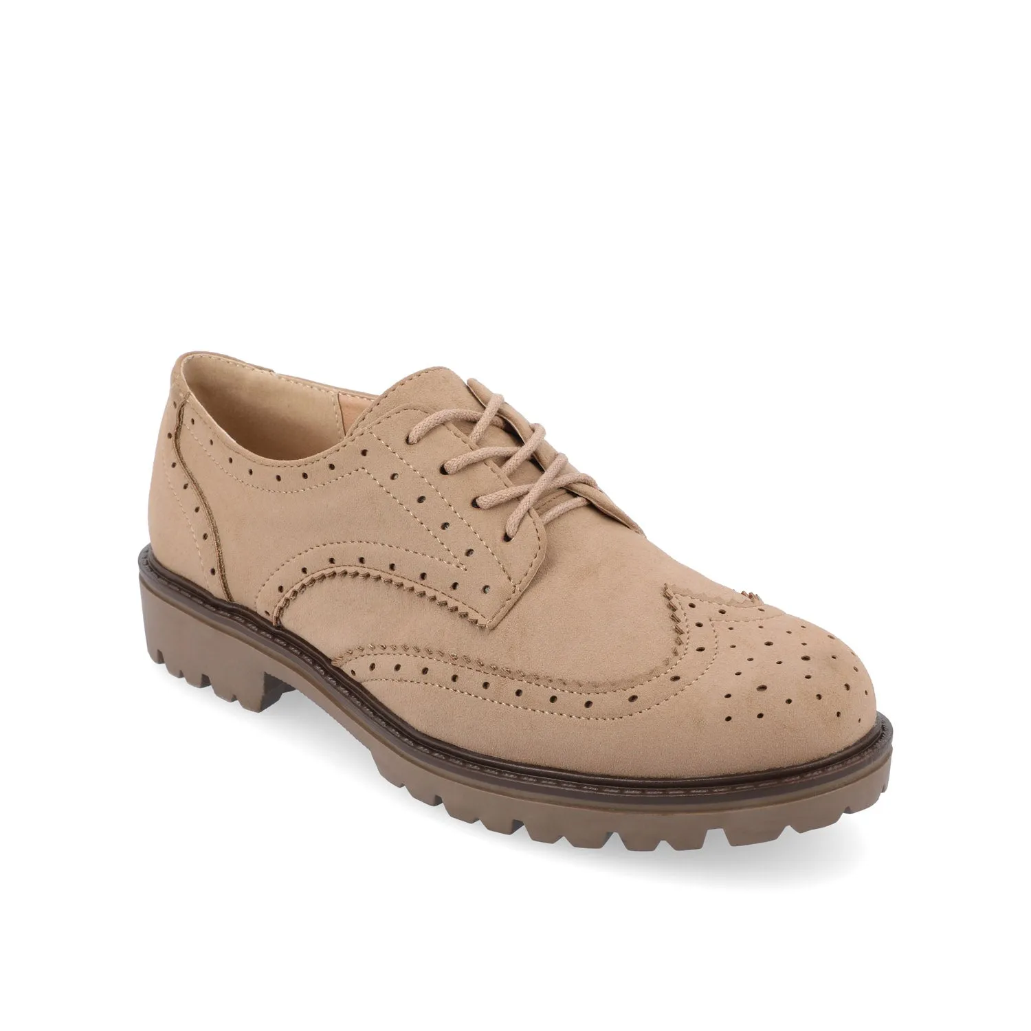 CLAUDIYA OXFORD LOAFER FLAT IN FAUX SUEDE brunch mood