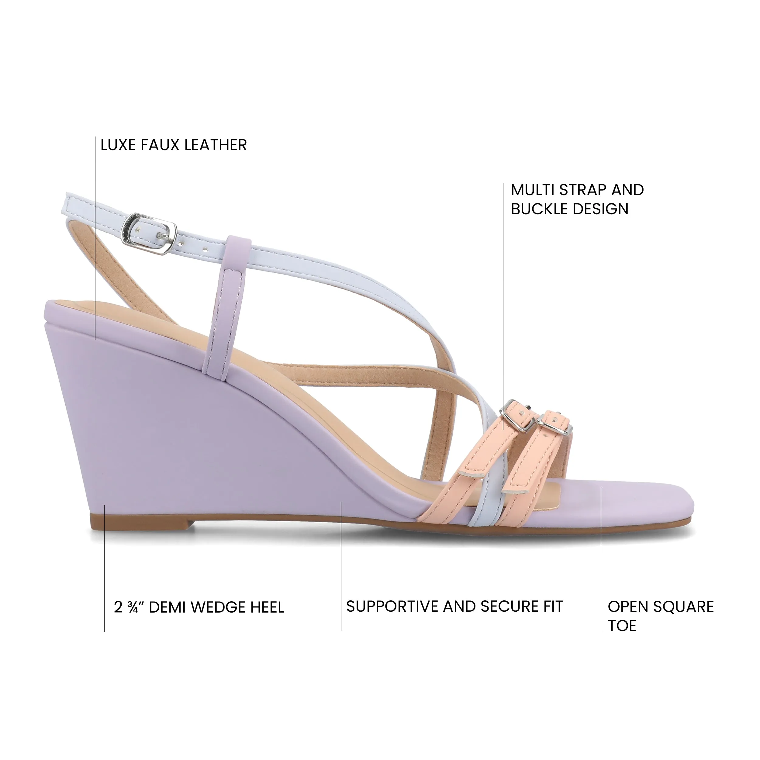 CLINNNE MULTI STRAP WEDGE SANDALS baby steps