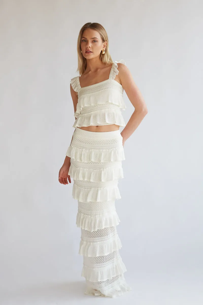 Colette Crochet Top and Maxi Skirt Set match fast