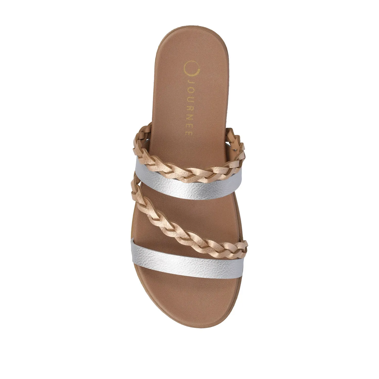 COLETTE SLIDE SANDALS IN FAUX LEATHER warm day