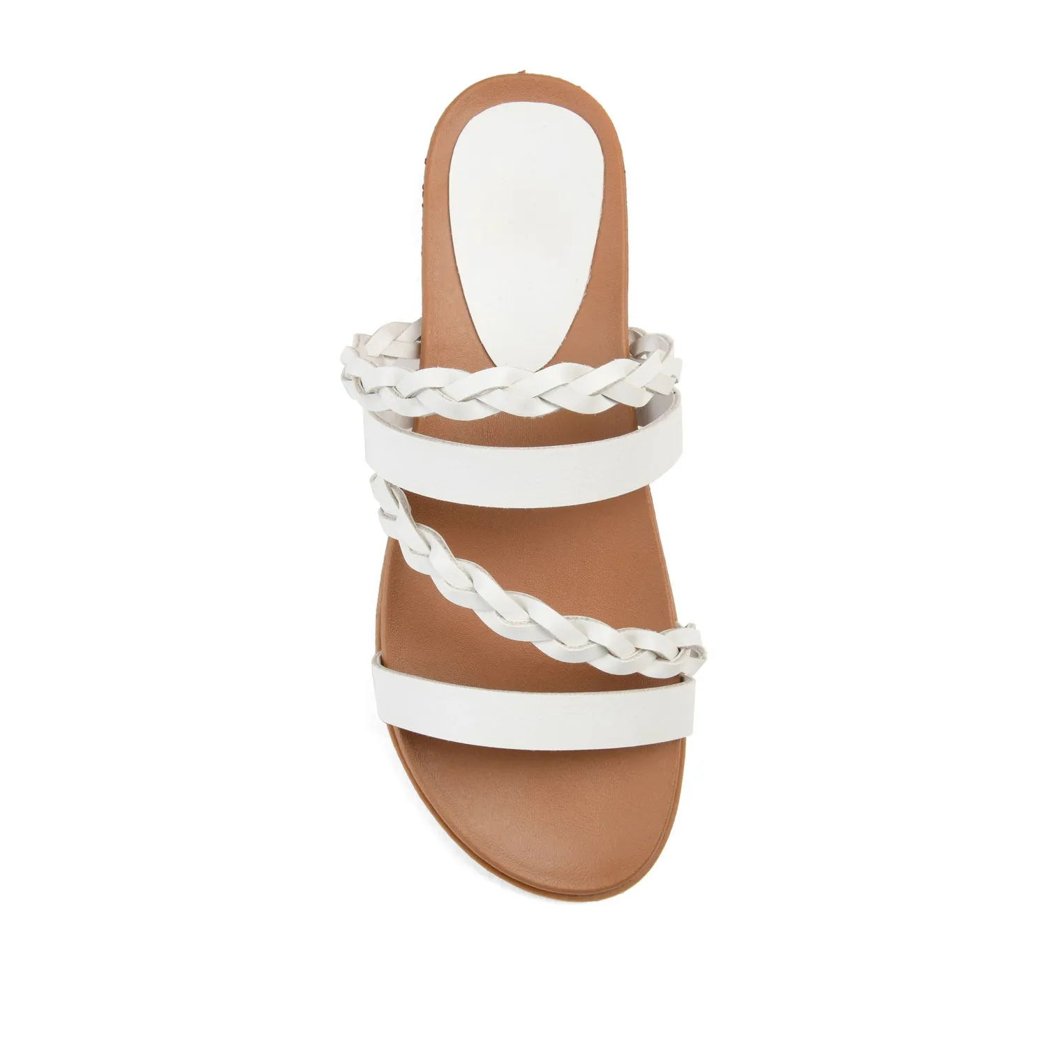 COLETTE SLIDE SANDALS IN FAUX LEATHER warm day