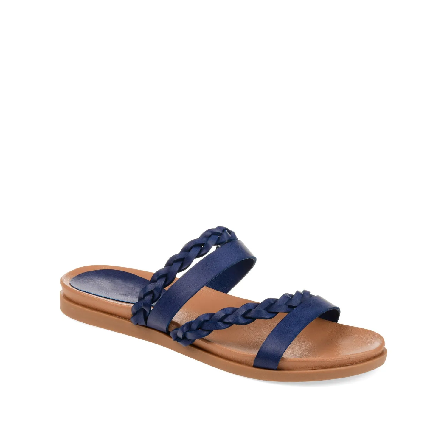 COLETTE SLIDE SANDALS IN FAUX LEATHER warm day