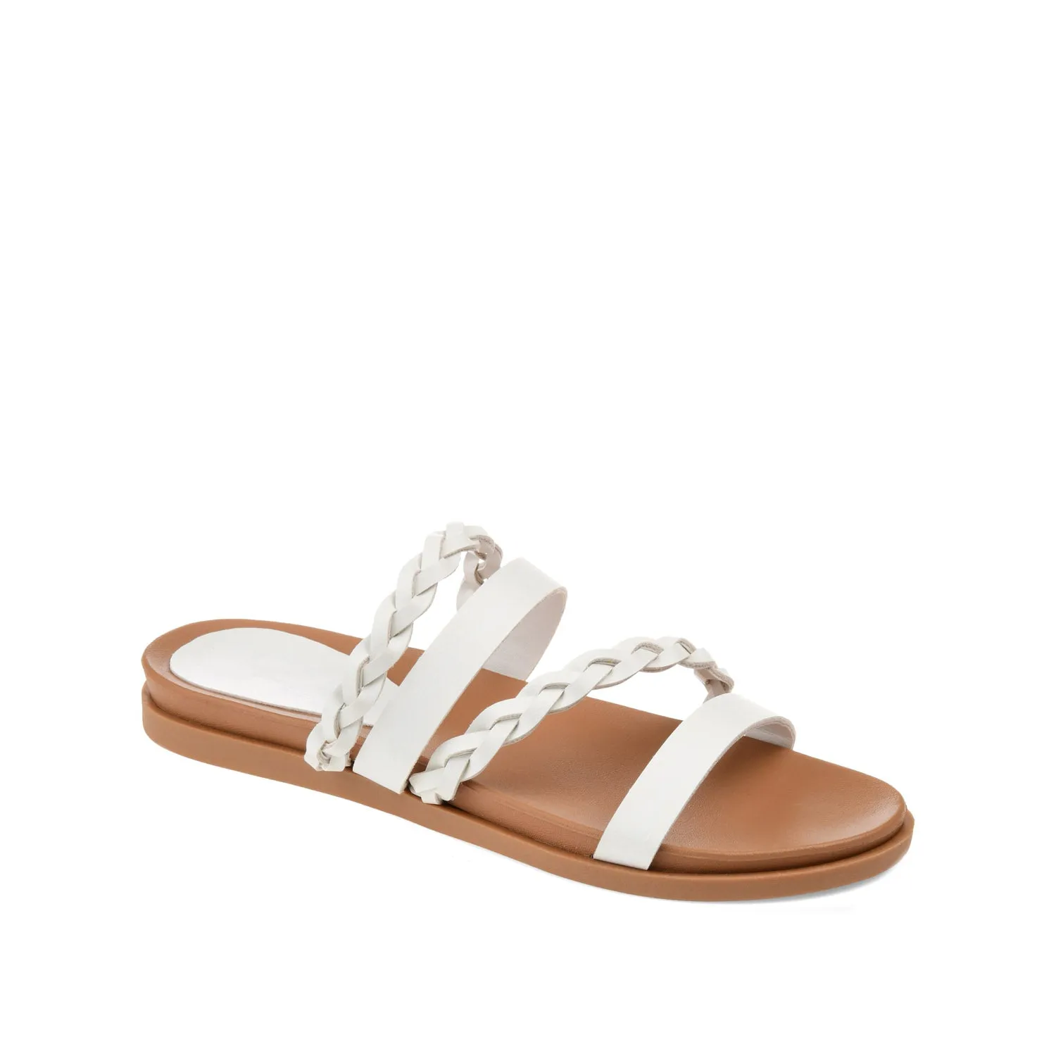COLETTE SLIDE SANDALS IN FAUX LEATHER warm day
