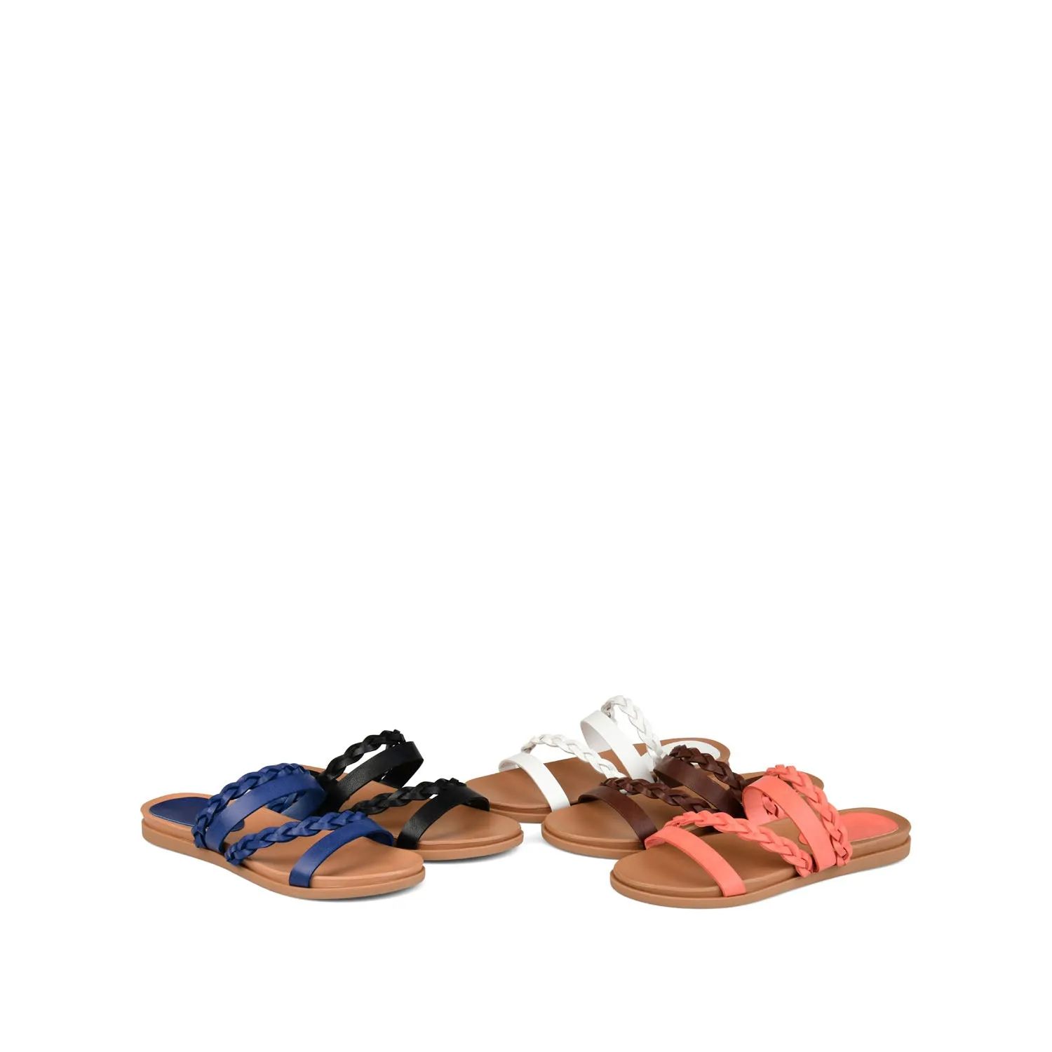 COLETTE SLIDE SANDALS IN FAUX LEATHER warm day