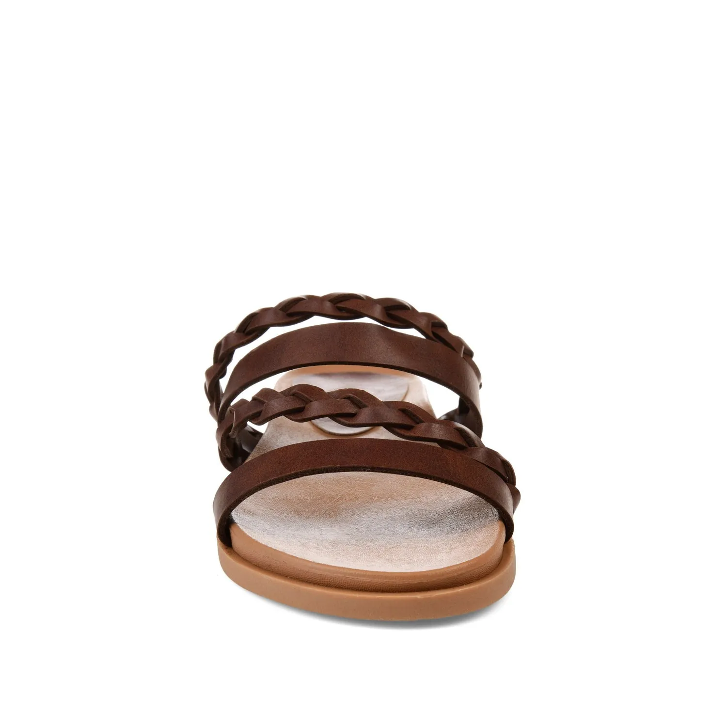COLETTE SLIDE SANDALS IN FAUX LEATHER warm day