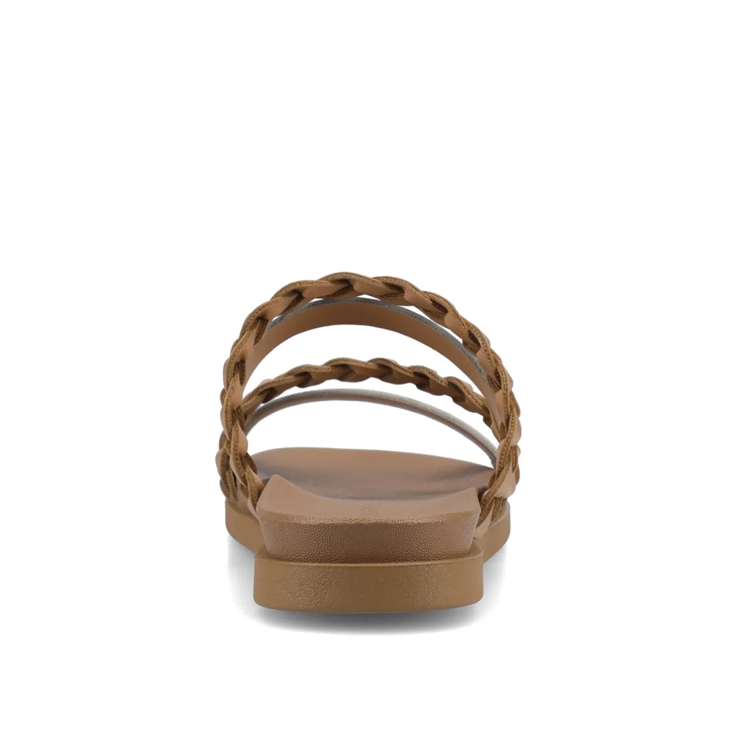 COLETTE SLIDE SANDALS IN FAUX LEATHER warm day
