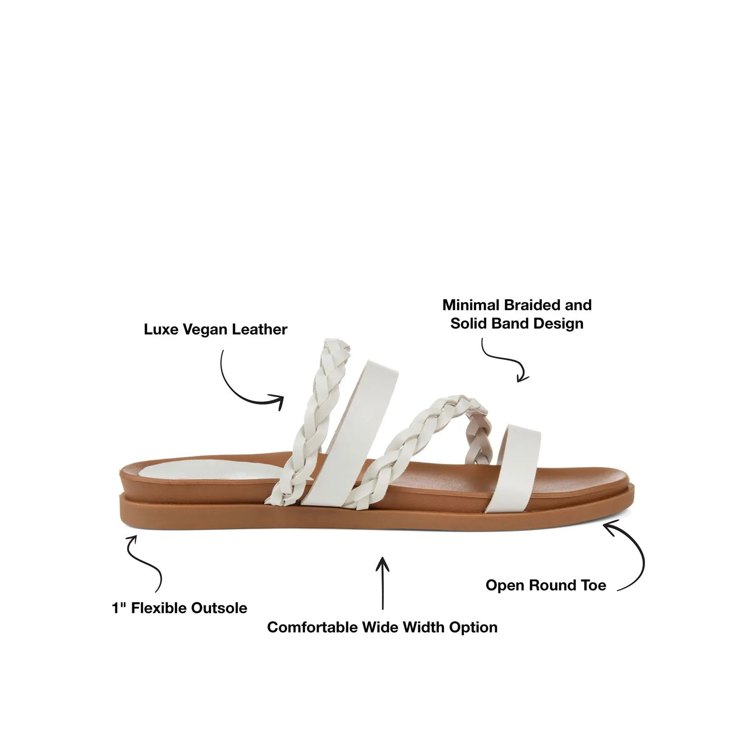 COLETTE SLIDE SANDALS IN WIDE spa zone