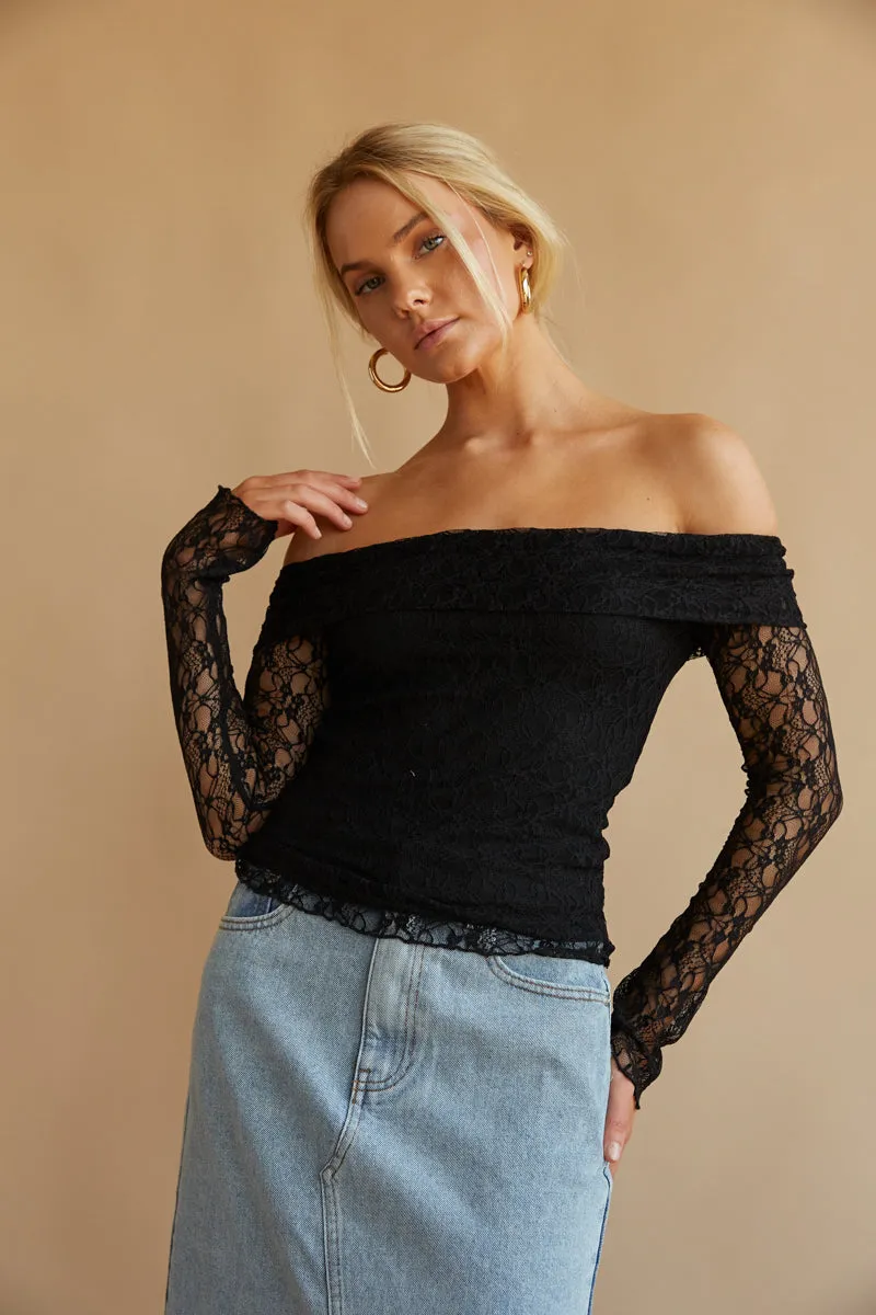 Collette Lace Long Sleeve Top city step