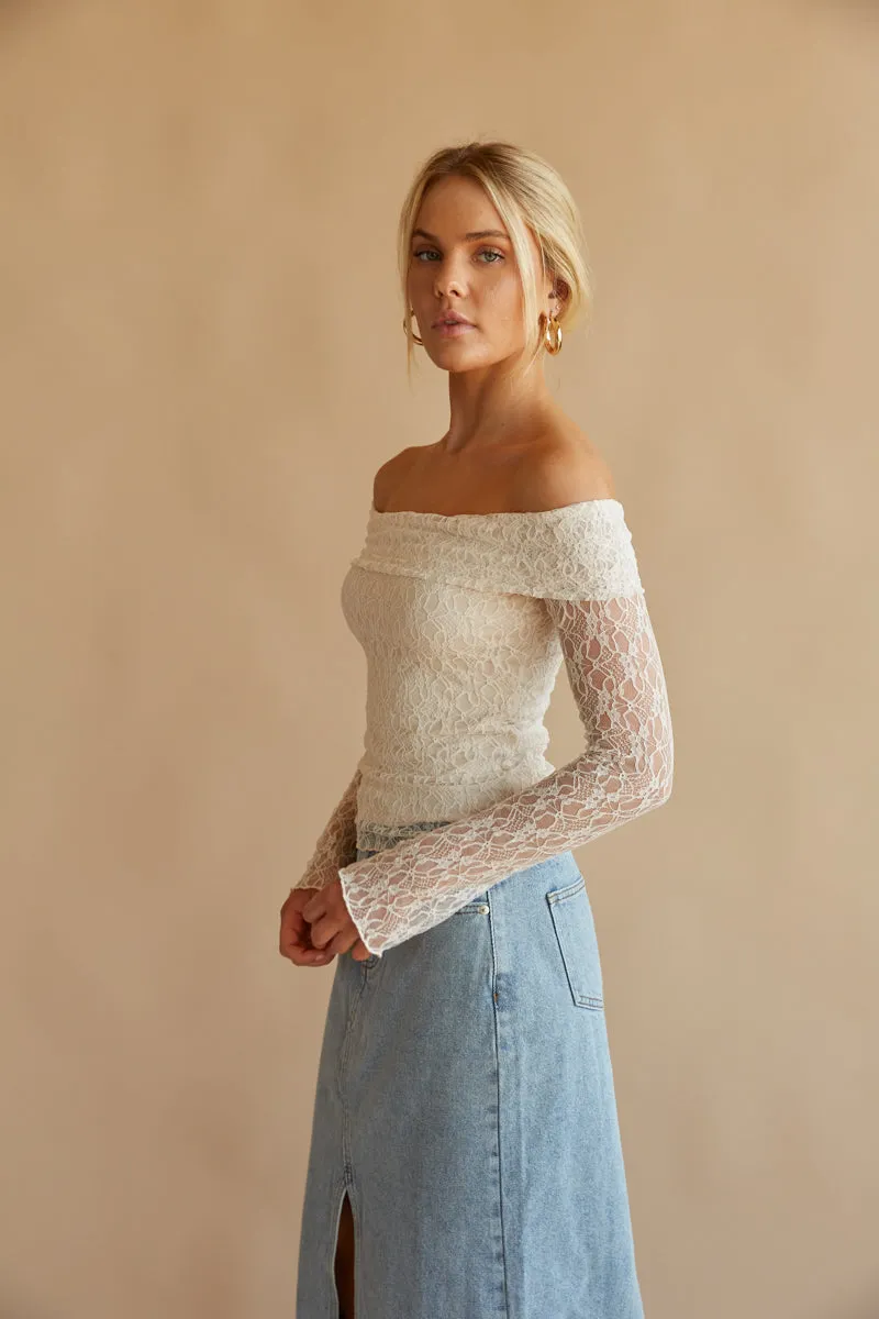 Collette Lace Long Sleeve Top city step
