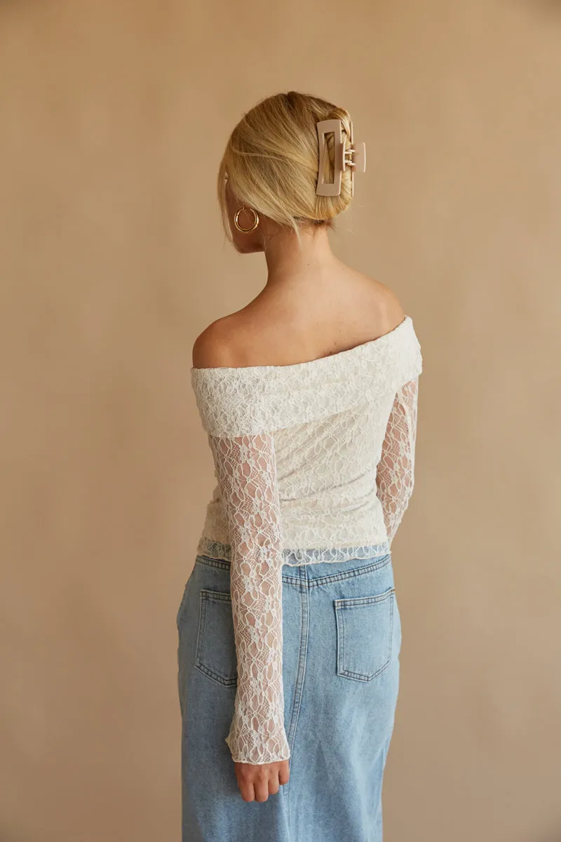 Collette Lace Long Sleeve Top city step