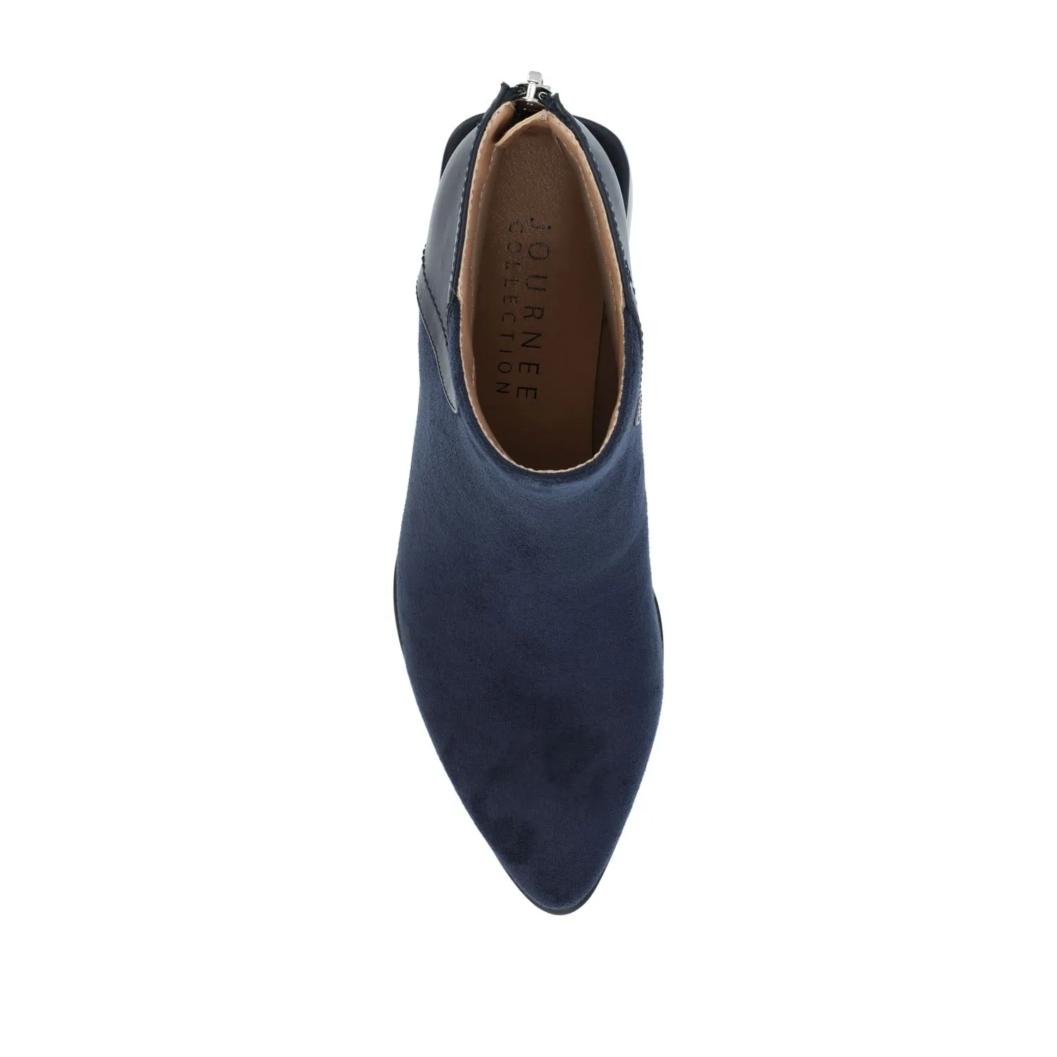CONSUELLO POINTED TOE BOOTIES IN FAUX LEATHER side buckle