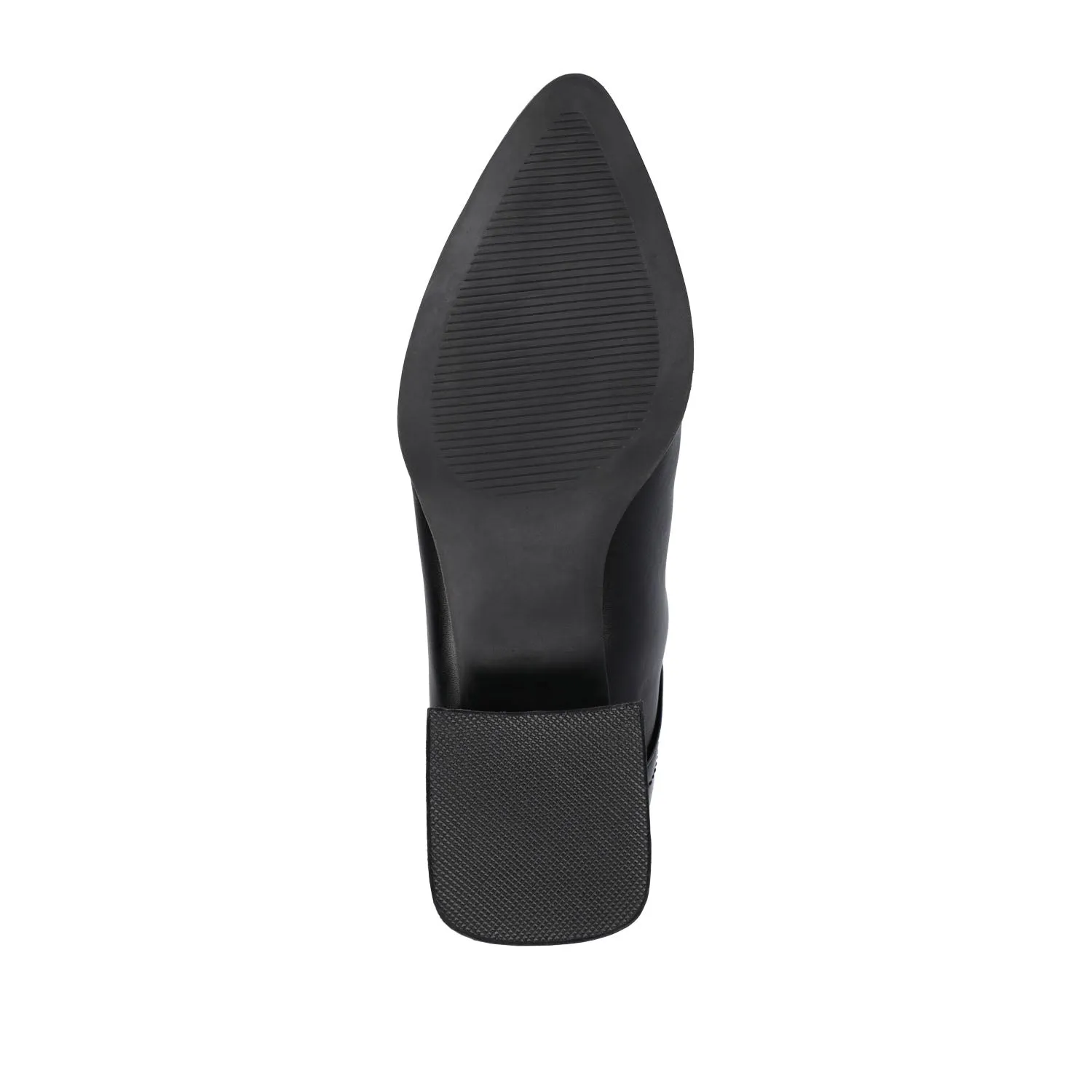 CONSUELLO POINTED TOE BOOTIES IN FAUX LEATHER side buckle