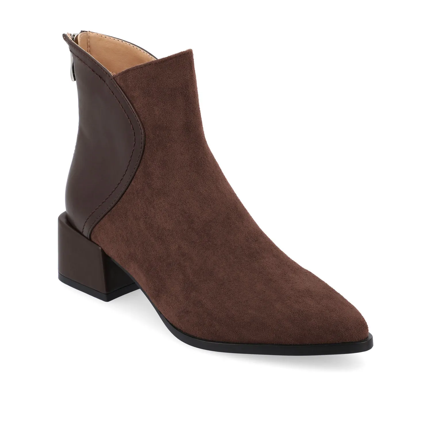 CONSUELLO POINTED TOE BOOTIES IN FAUX LEATHER side buckle