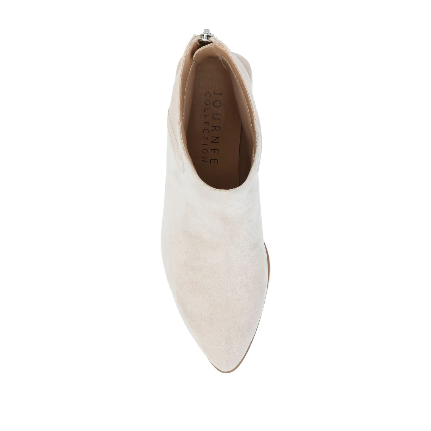 CONSUELLO POINTED TOE BOOTIES IN FAUX LEATHER side buckle