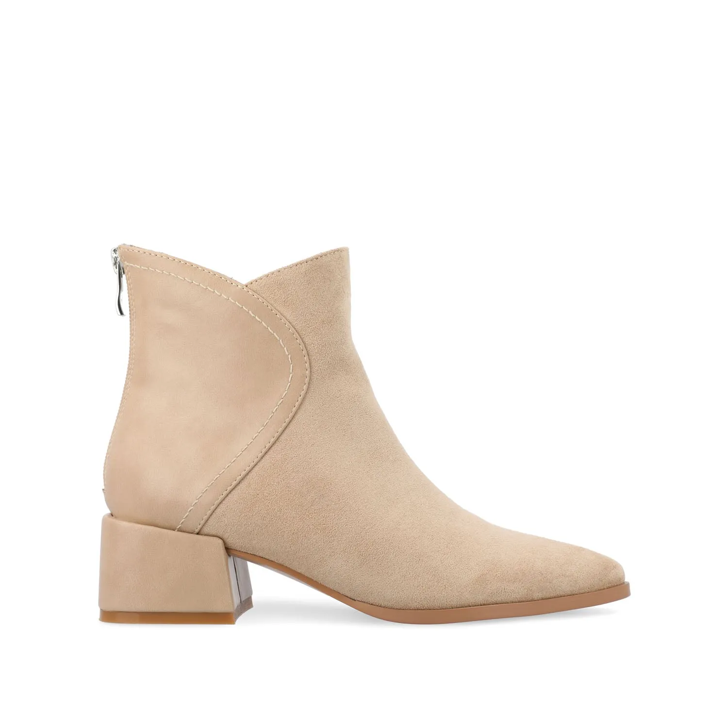CONSUELLO POINTED TOE BOOTIES IN FAUX LEATHER side buckle