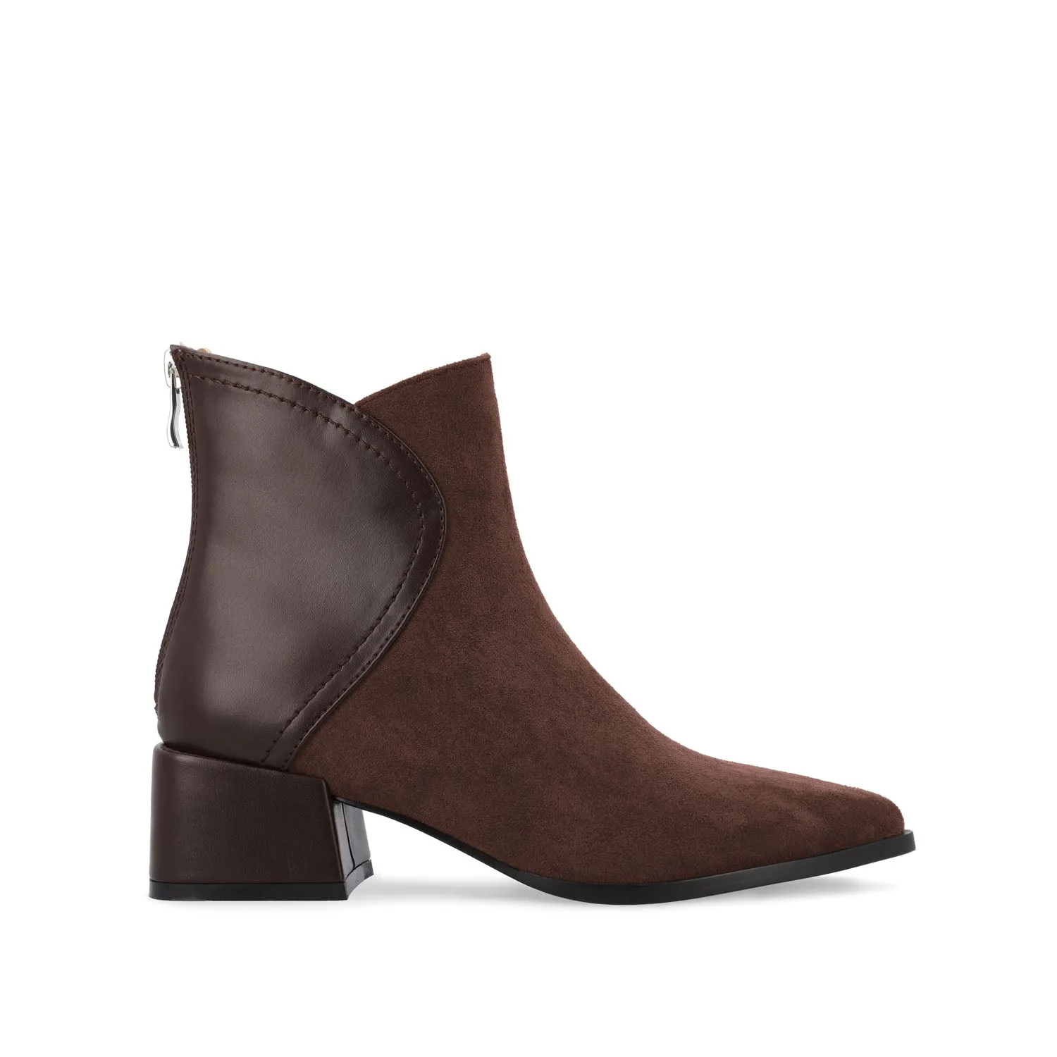 CONSUELLO POINTED TOE BOOTIES IN FAUX LEATHER side buckle