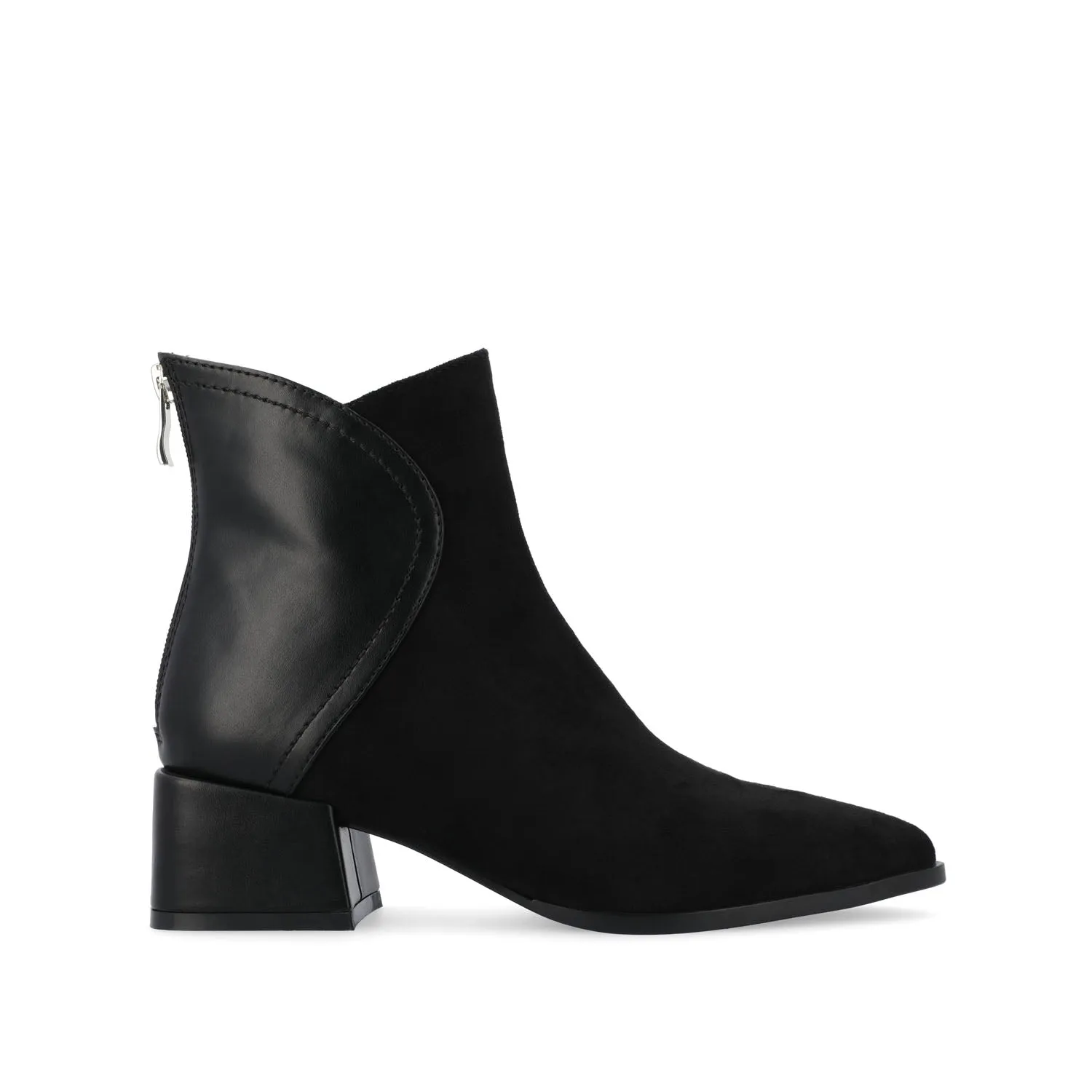 CONSUELLO POINTED TOE BOOTIES IN FAUX LEATHER side buckle