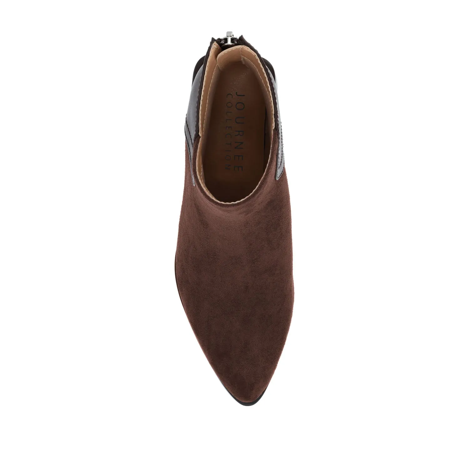 CONSUELLO POINTED TOE BOOTIES IN FAUX LEATHER side buckle
