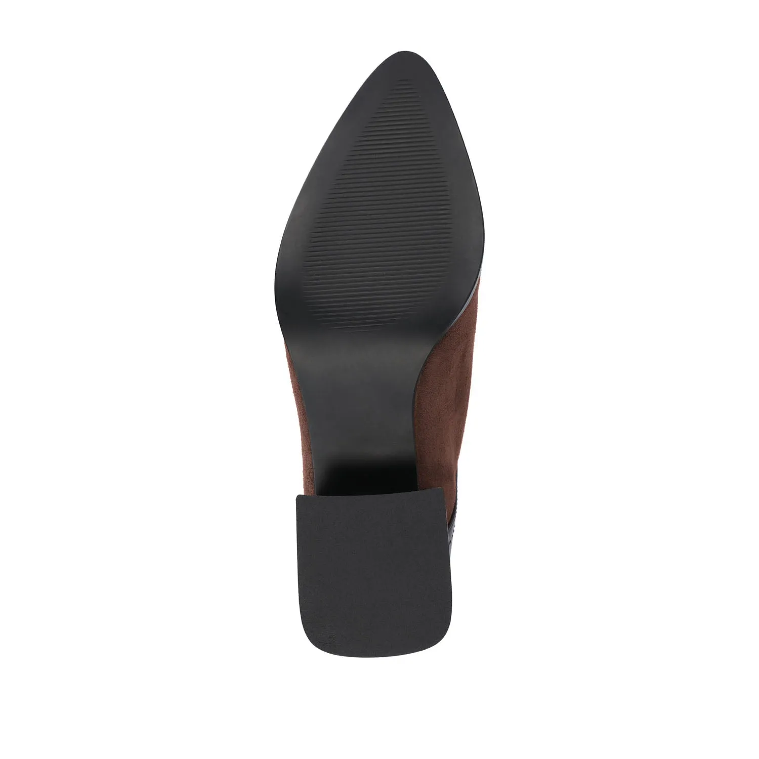 CONSUELLO POINTED TOE BOOTIES IN FAUX LEATHER side buckle