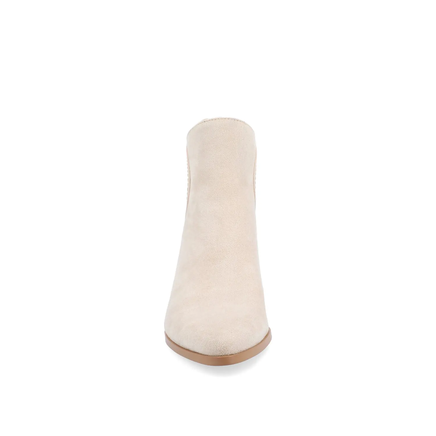 CONSUELLO POINTED TOE BOOTIES IN FAUX LEATHER side buckle