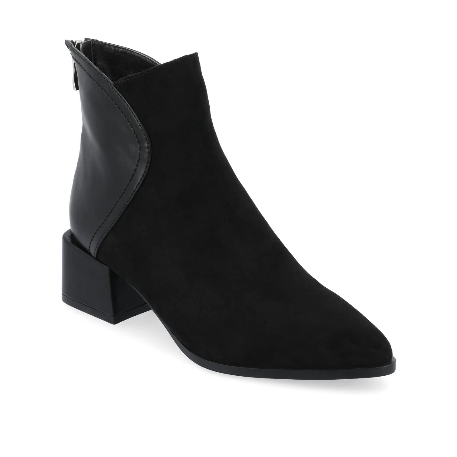 CONSUELLO POINTED TOE BOOTIES IN FAUX LEATHER side buckle