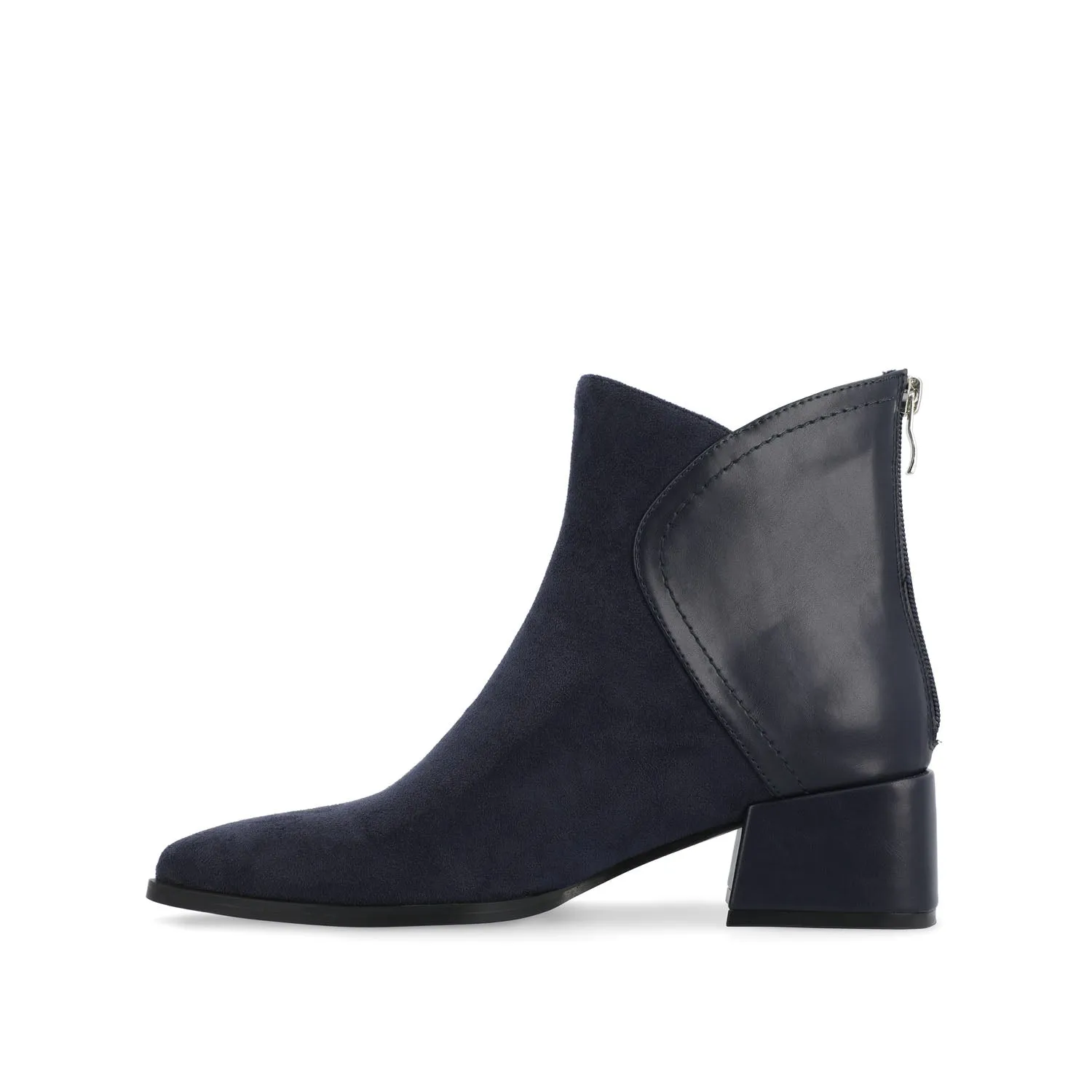 CONSUELLO POINTED TOE BOOTIES IN FAUX LEATHER side buckle
