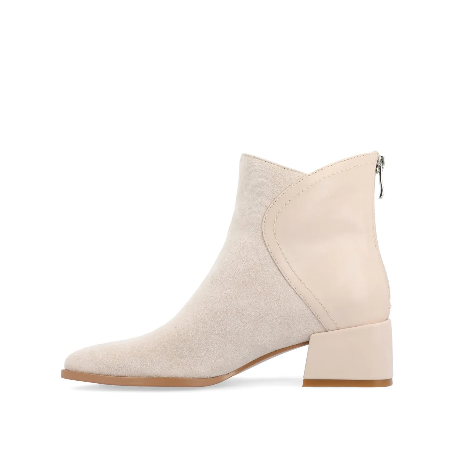 CONSUELLO POINTED TOE BOOTIES IN FAUX LEATHER side buckle