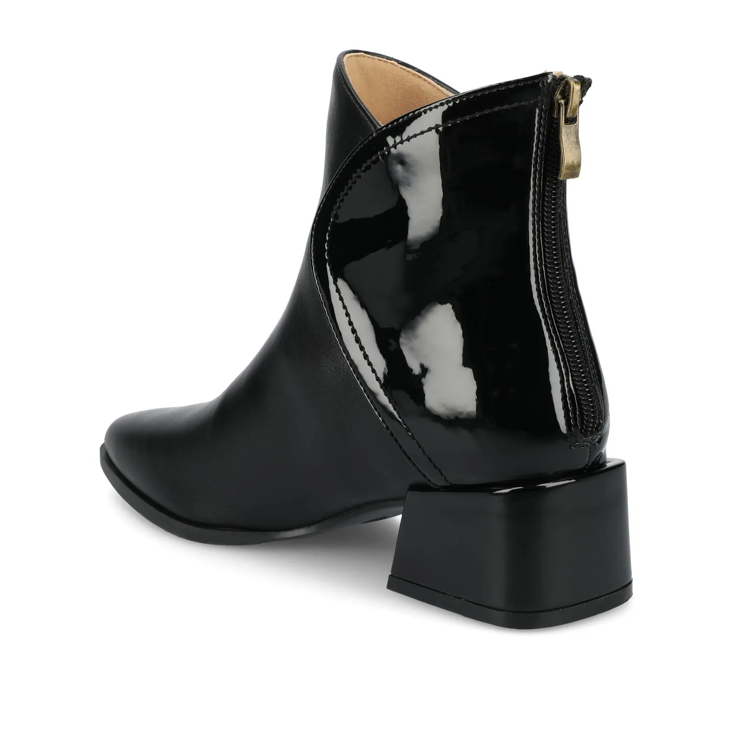 CONSUELLO POINTED TOE BOOTIES IN FAUX LEATHER side buckle