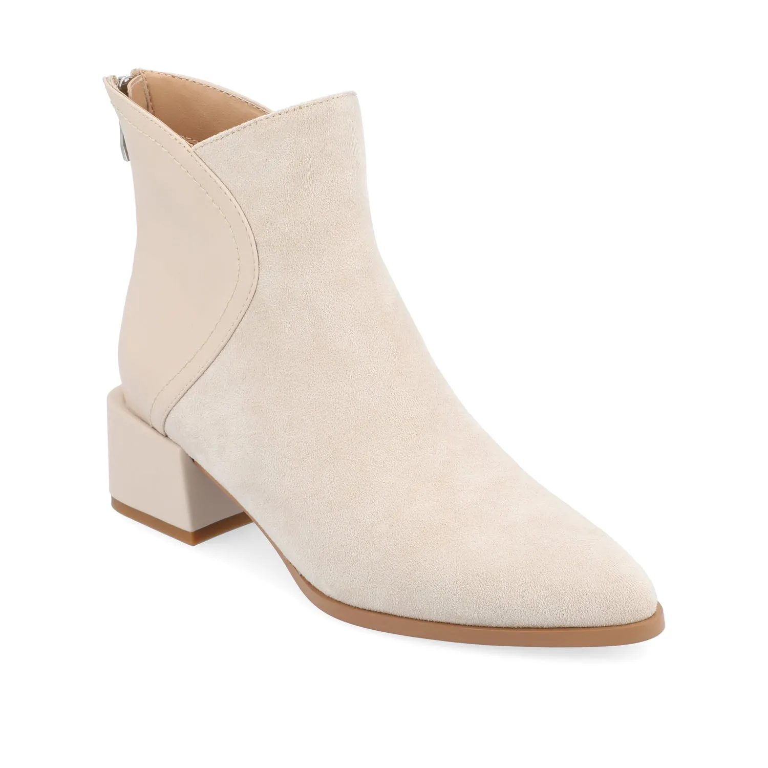CONSUELLO POINTED TOE BOOTIES IN FAUX LEATHER side buckle