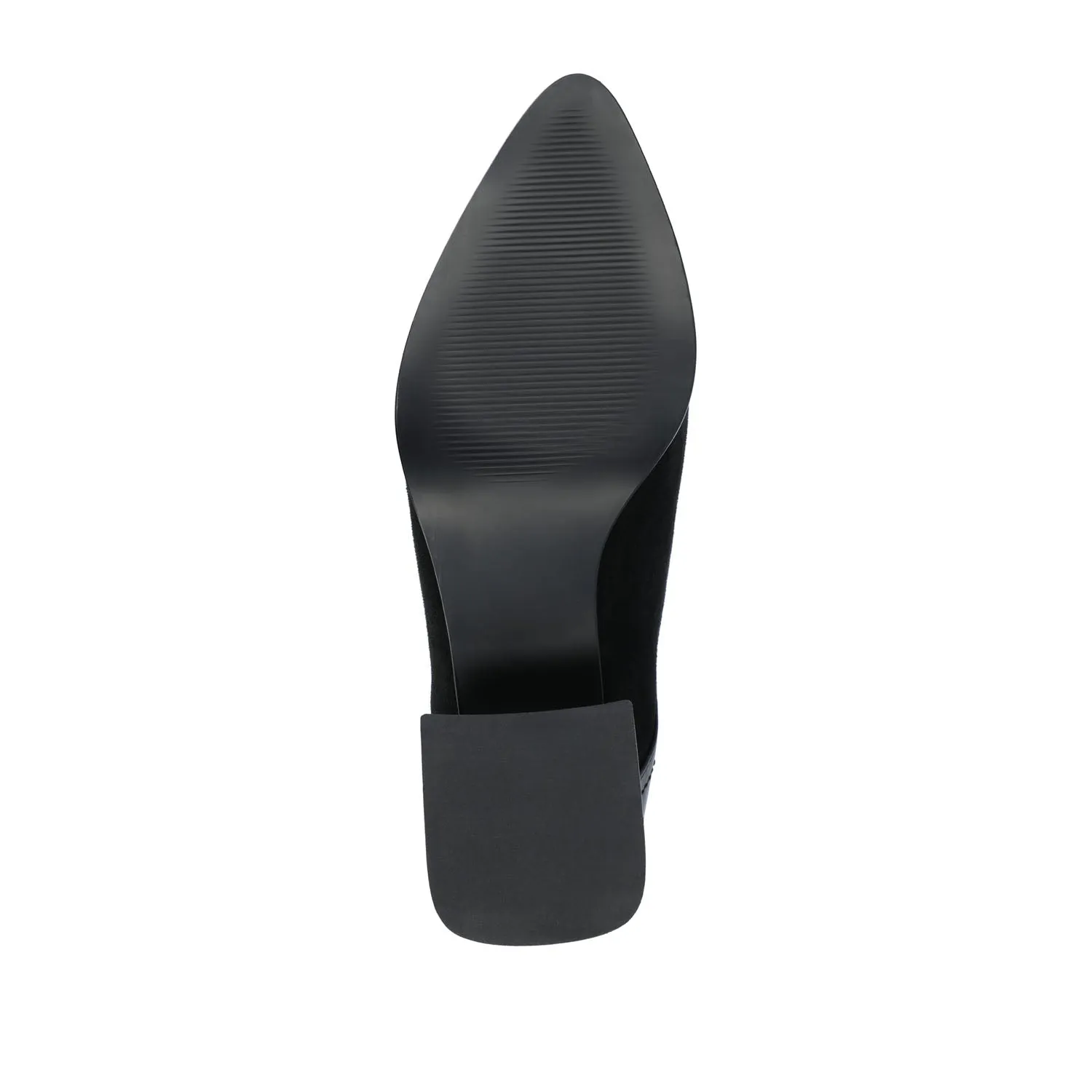 CONSUELLO POINTED TOE BOOTIES IN FAUX LEATHER side buckle