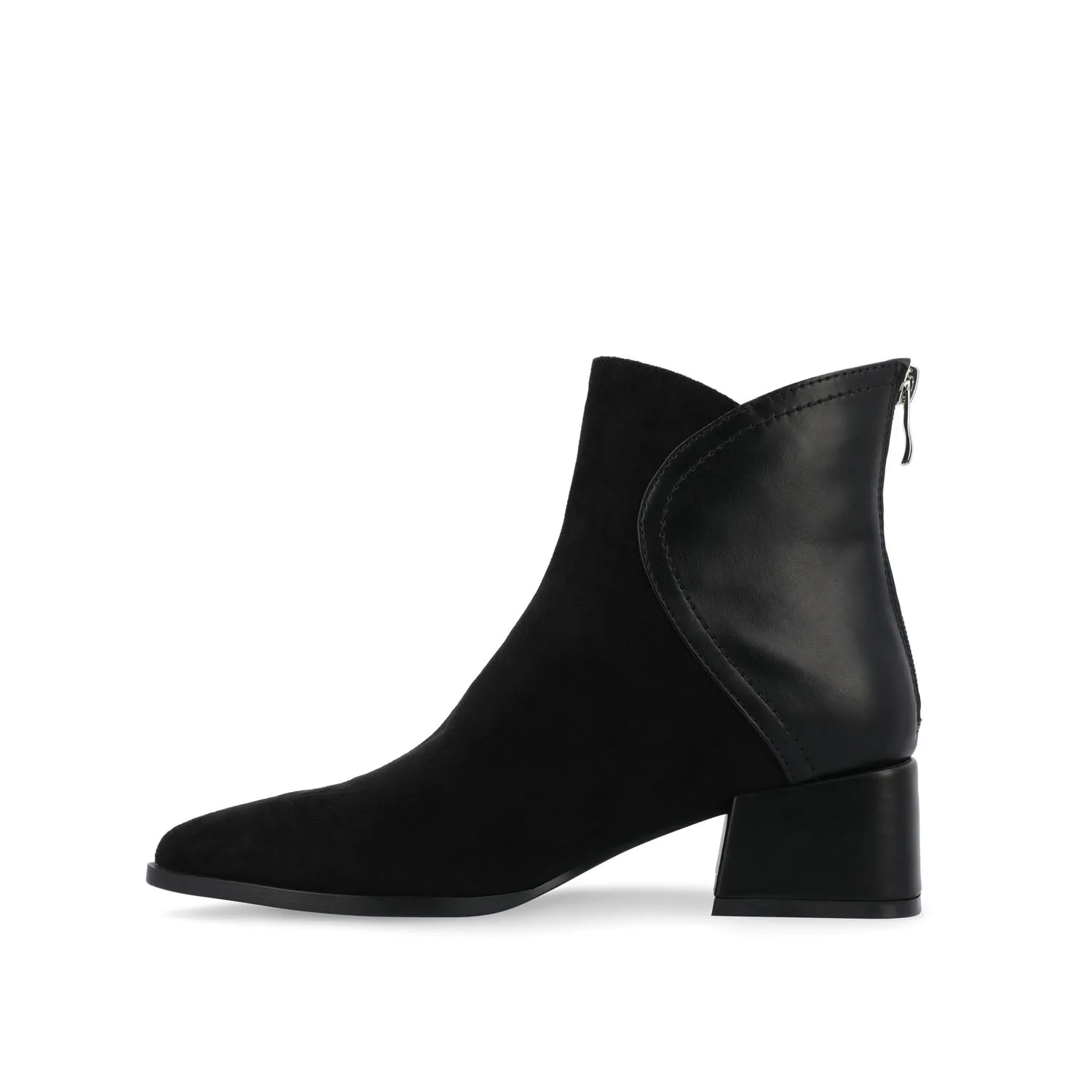 CONSUELLO POINTED TOE BOOTIES IN FAUX LEATHER side buckle