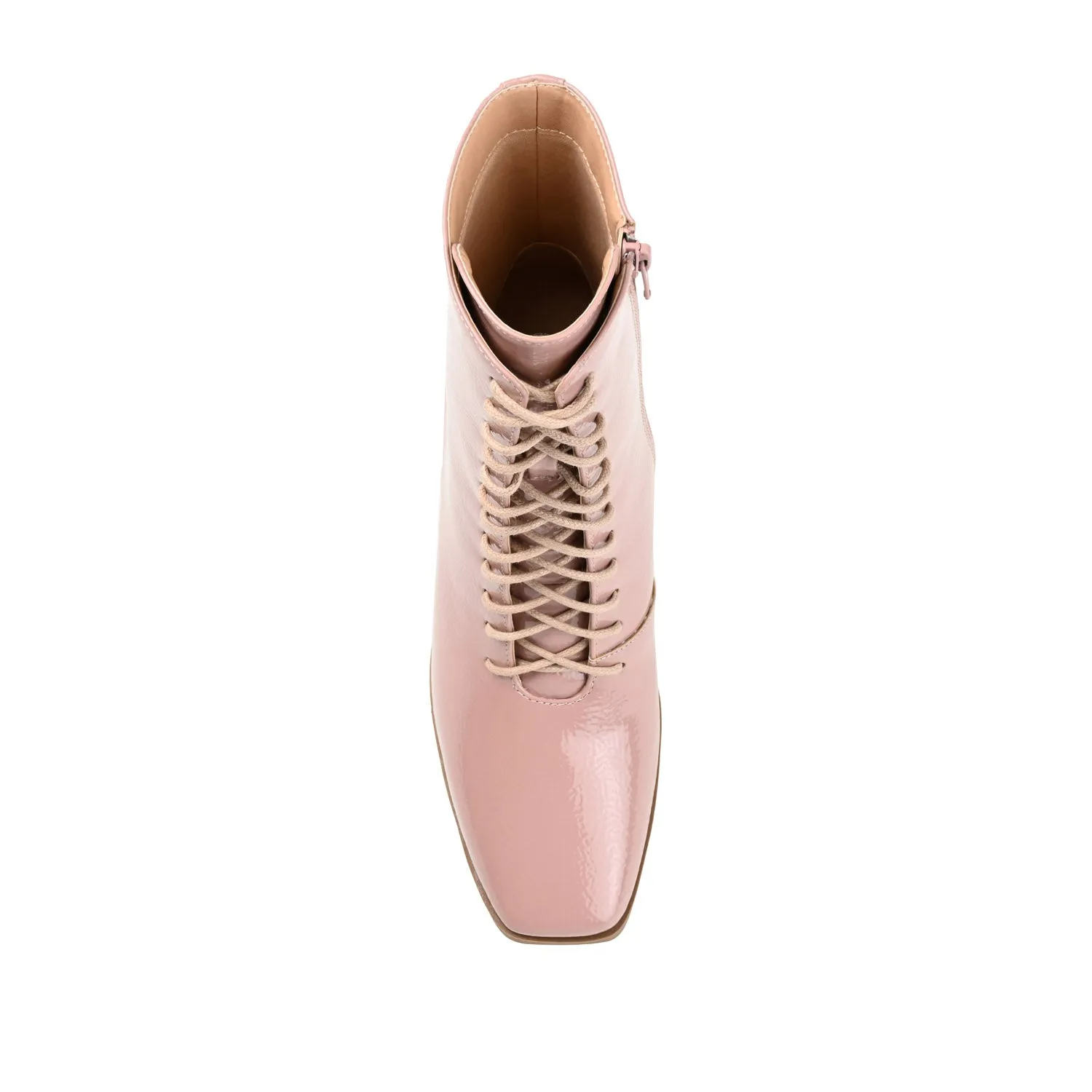 COVVA LACE-UP BOOTIES IN PATENT rainy step