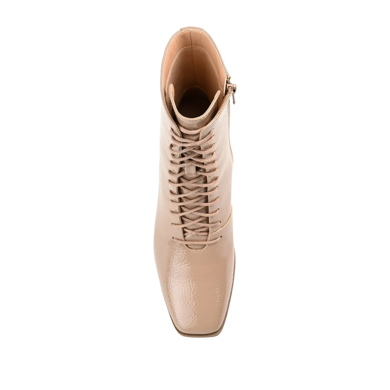 COVVA LACE-UP BOOTIES IN PATENT rainy step