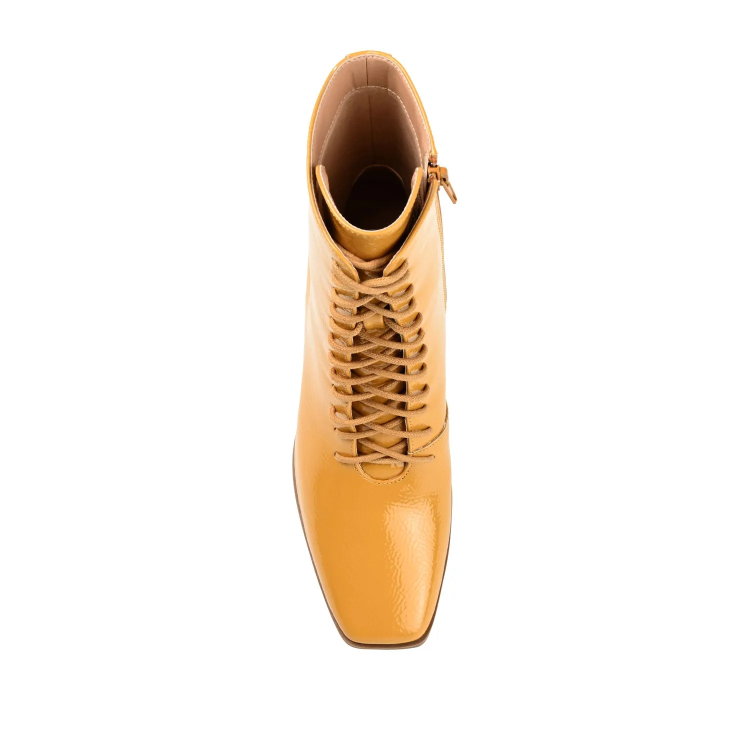 COVVA LACE-UP BOOTIES IN PATENT rainy step
