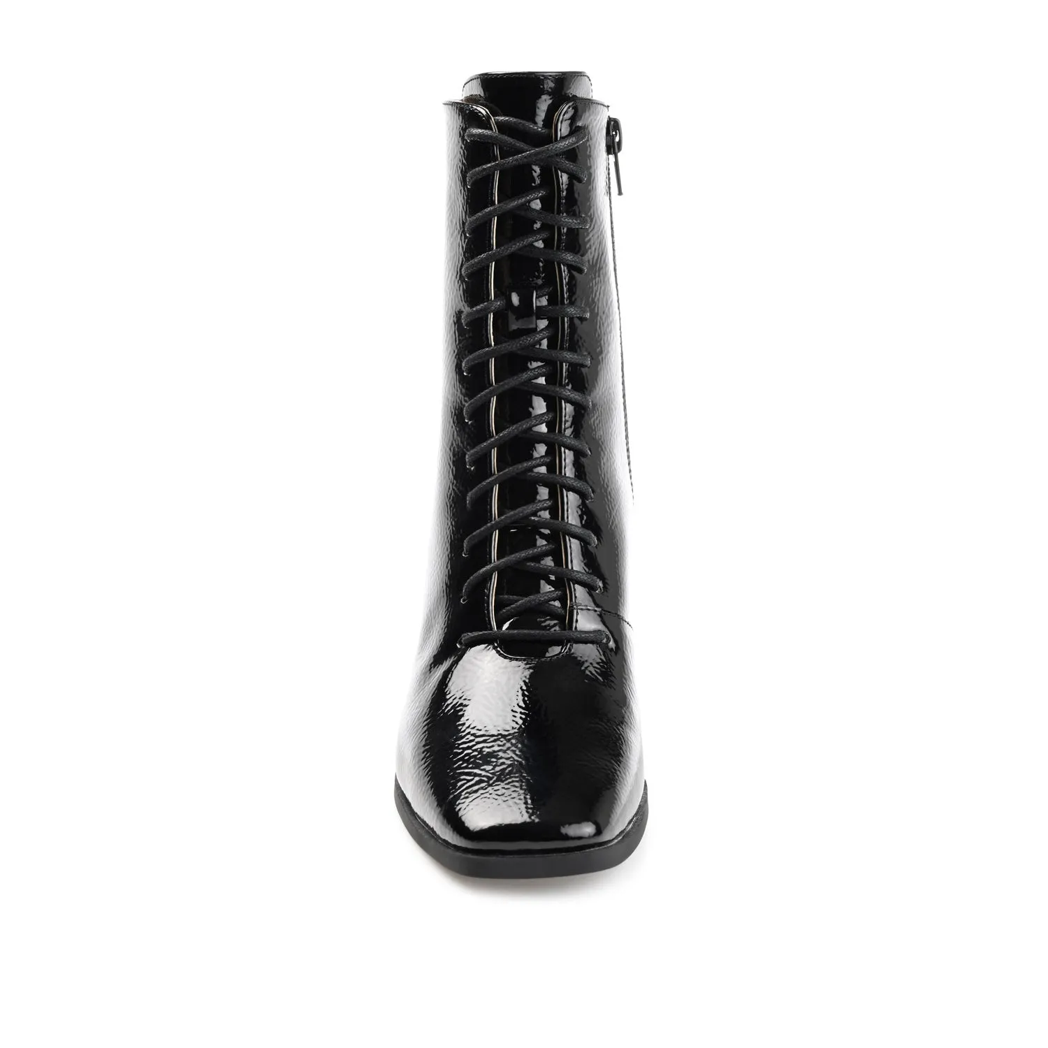 COVVA LACE-UP BOOTIES IN PATENT rainy step