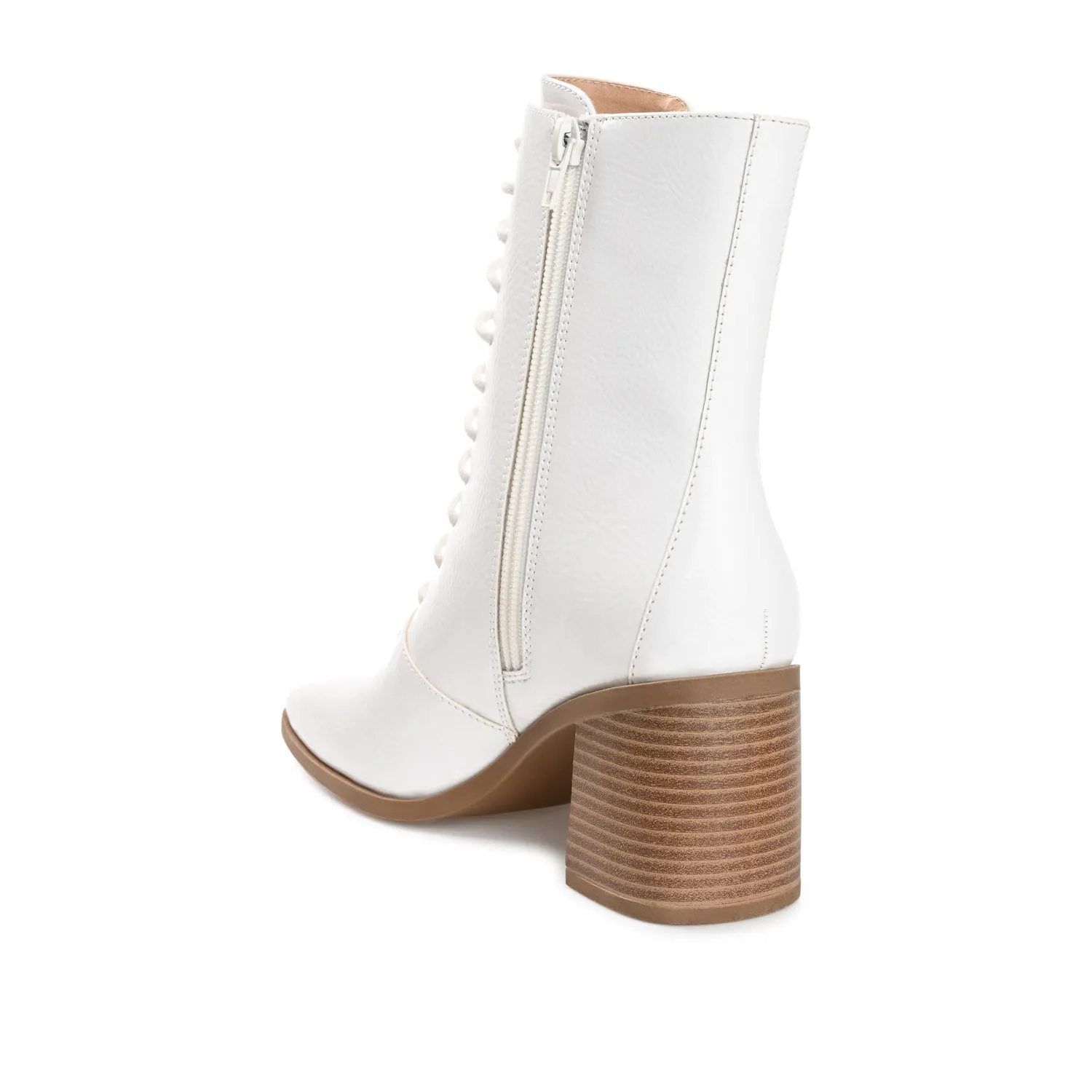 COVVA LACE-UP BOOTIES IN PATENT rainy step