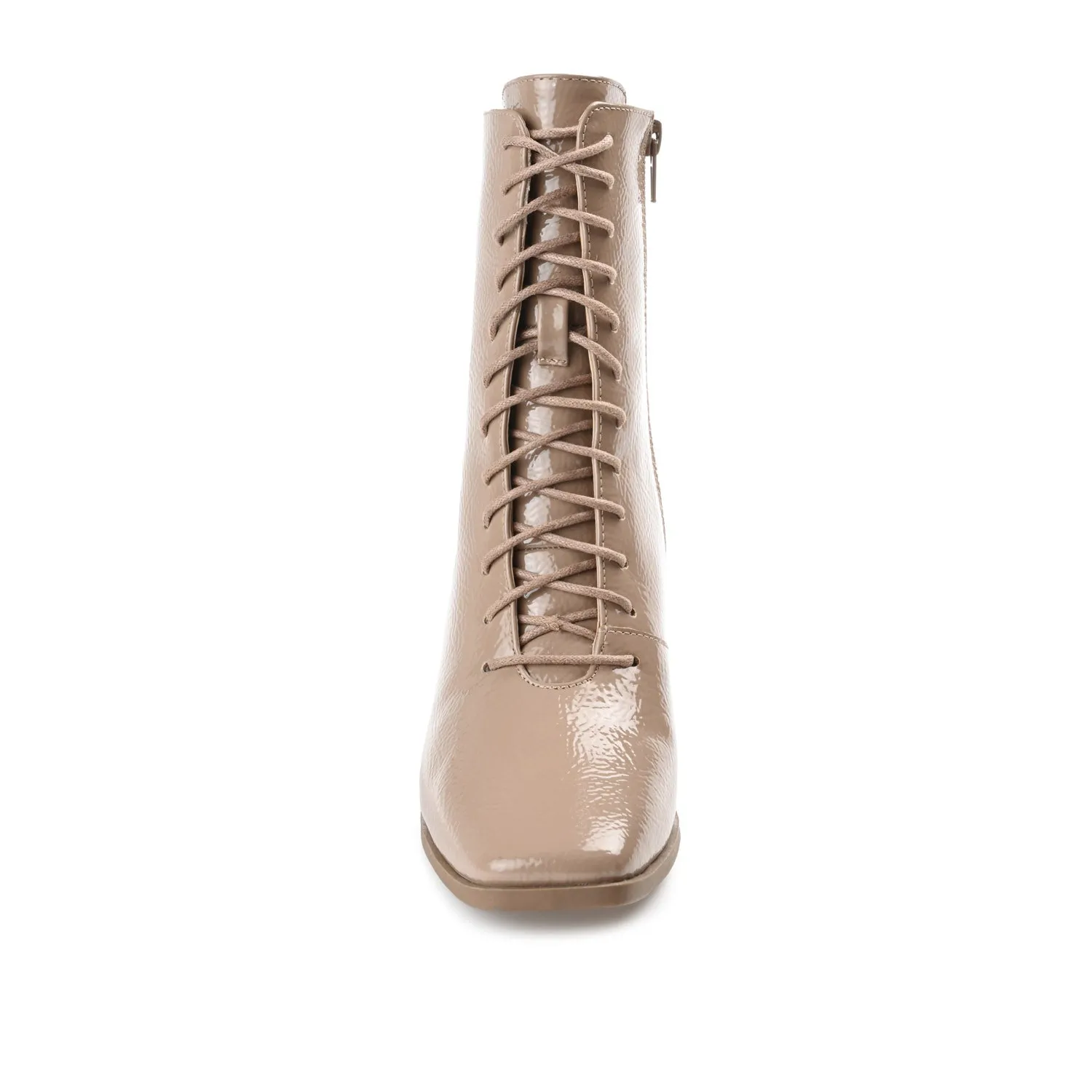 COVVA LACE-UP BOOTIES IN PATENT rainy step