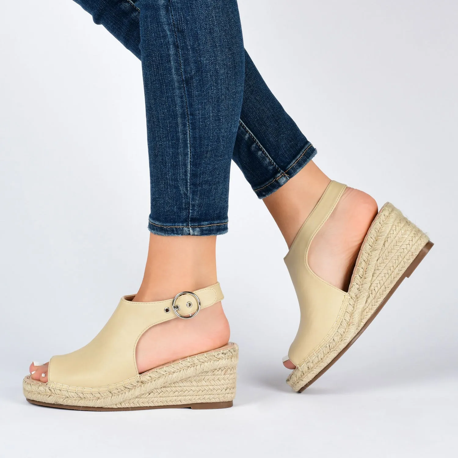 CREW ESPADRILLE WEDGE HEELED SANDALS bare joy