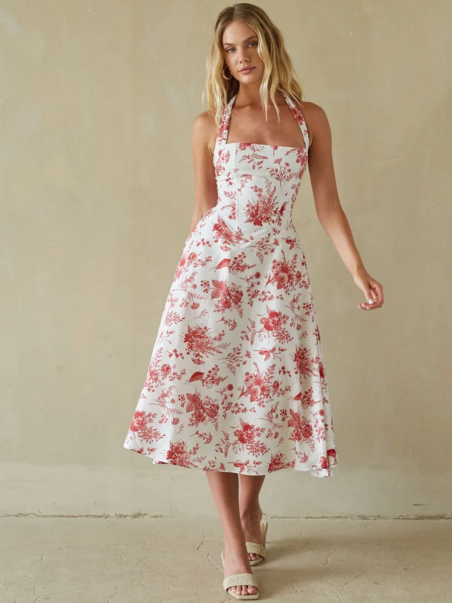 Cypress Halter Midi Dress feminine glow