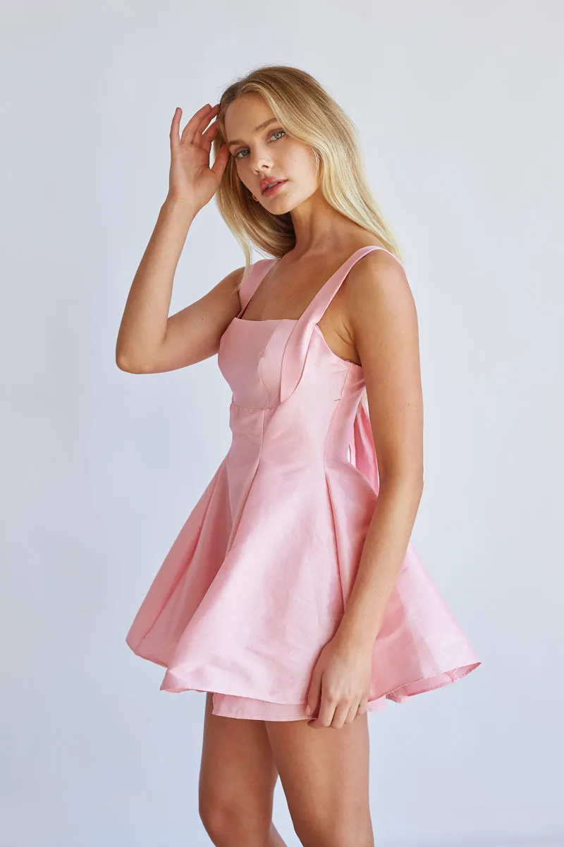 Daisy Square Neck Babydoll Mini Dress nordic calm
