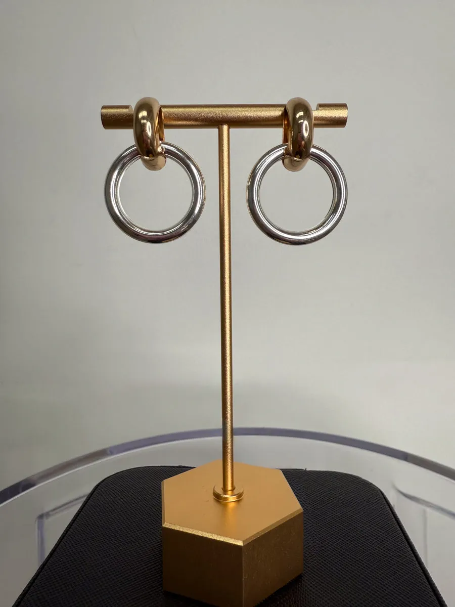 Dannaka Interlock Hoop Earrings casual chic