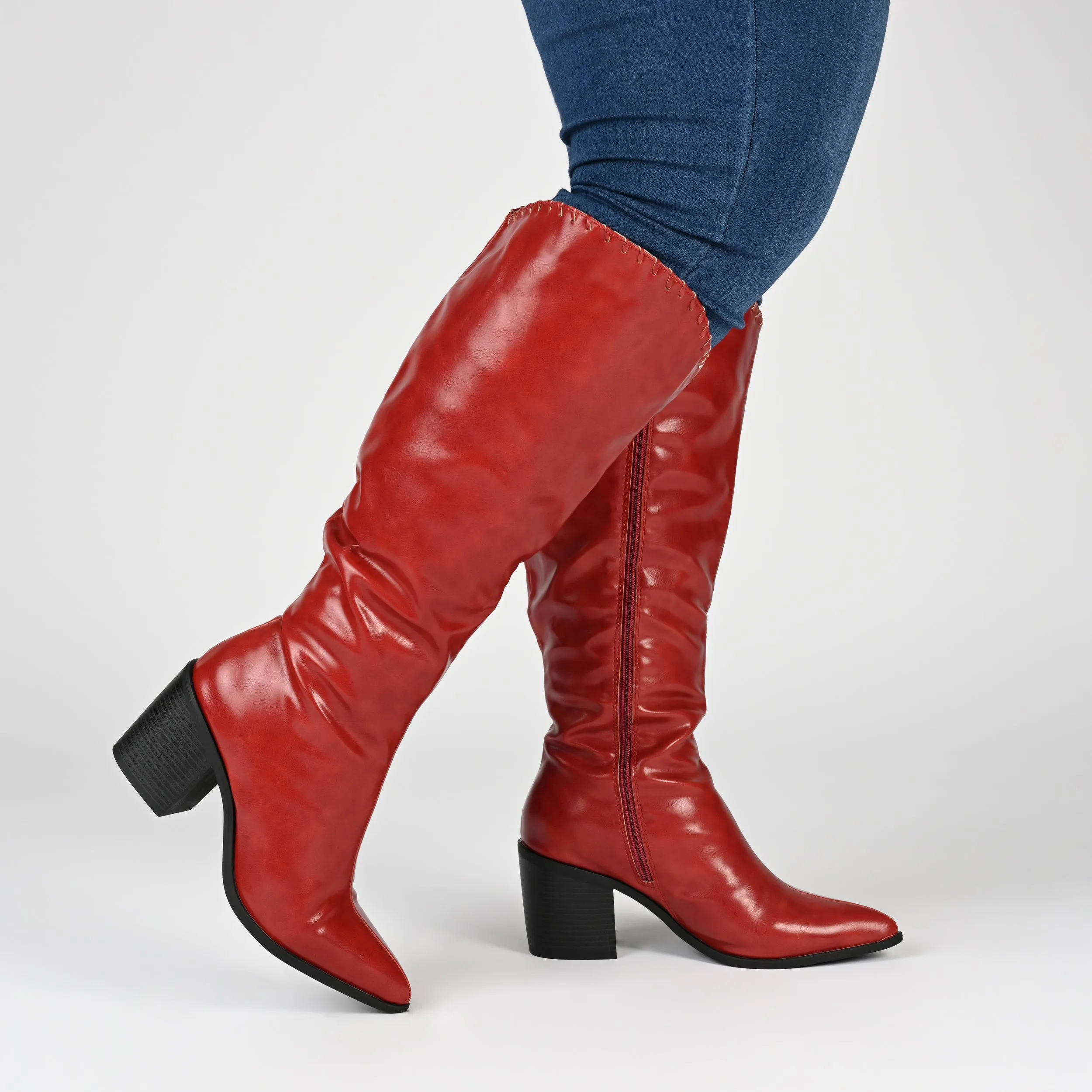 DARIA COWGIRL BOOTS IN FAUX LEATHER cold morning