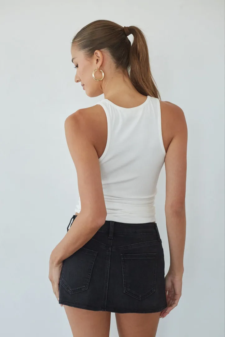 Dasha Micro Mini Denim Skort winter warm