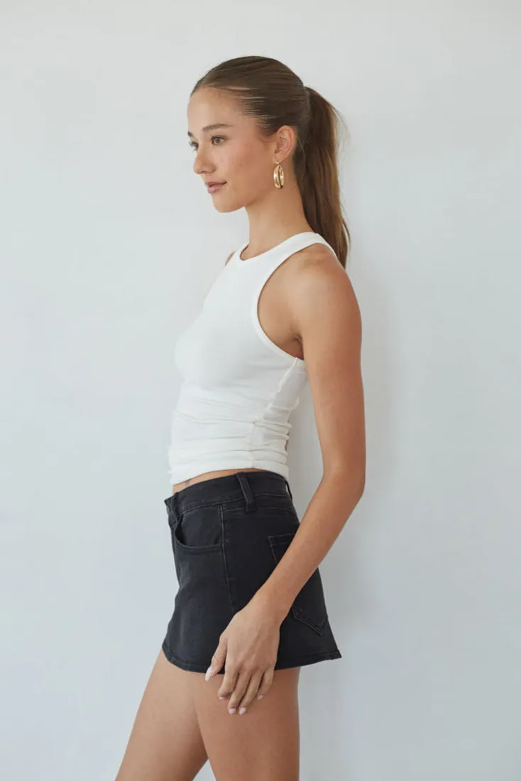Dasha Micro Mini Denim Skort winter warm