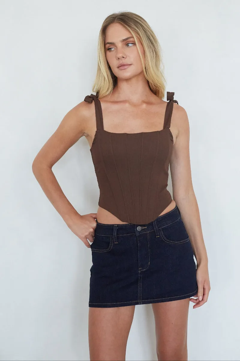 Dasha Micro Mini Denim Skort winter warm