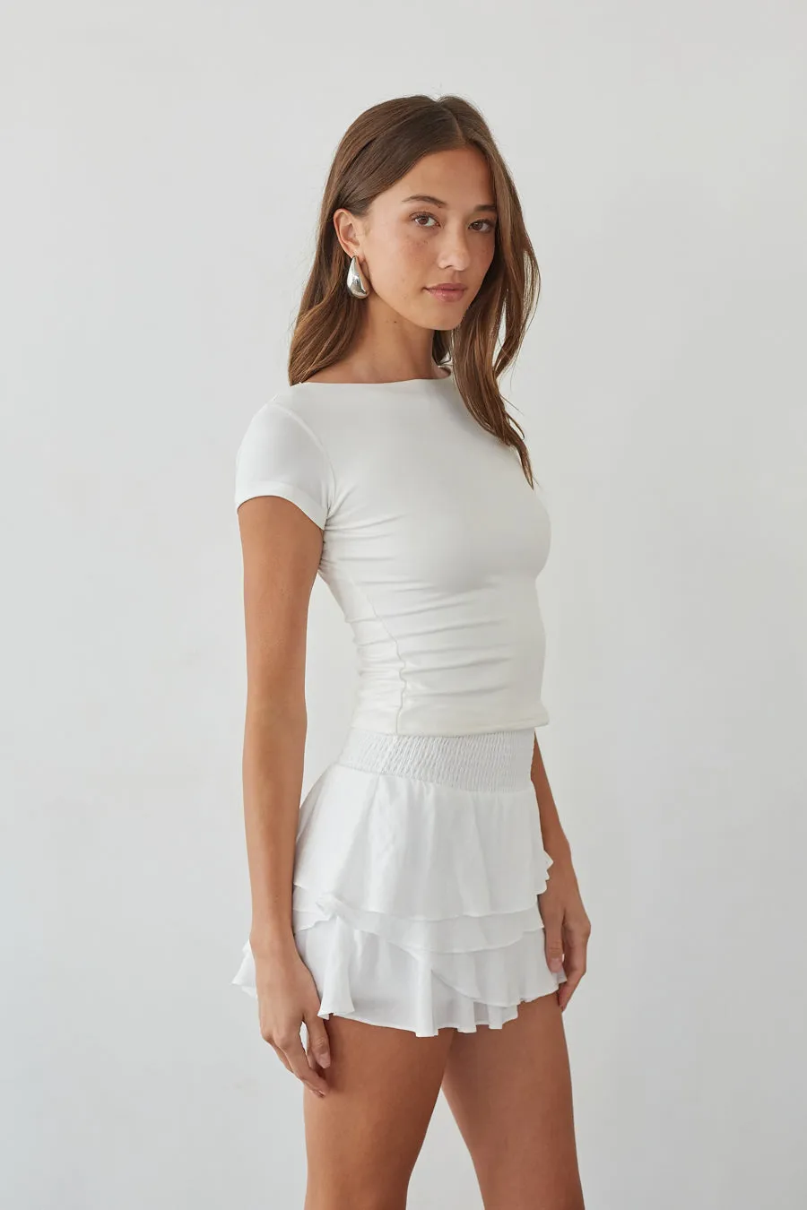 Daytona High-Rise Tiered Ruffle Skort minimal vibe
