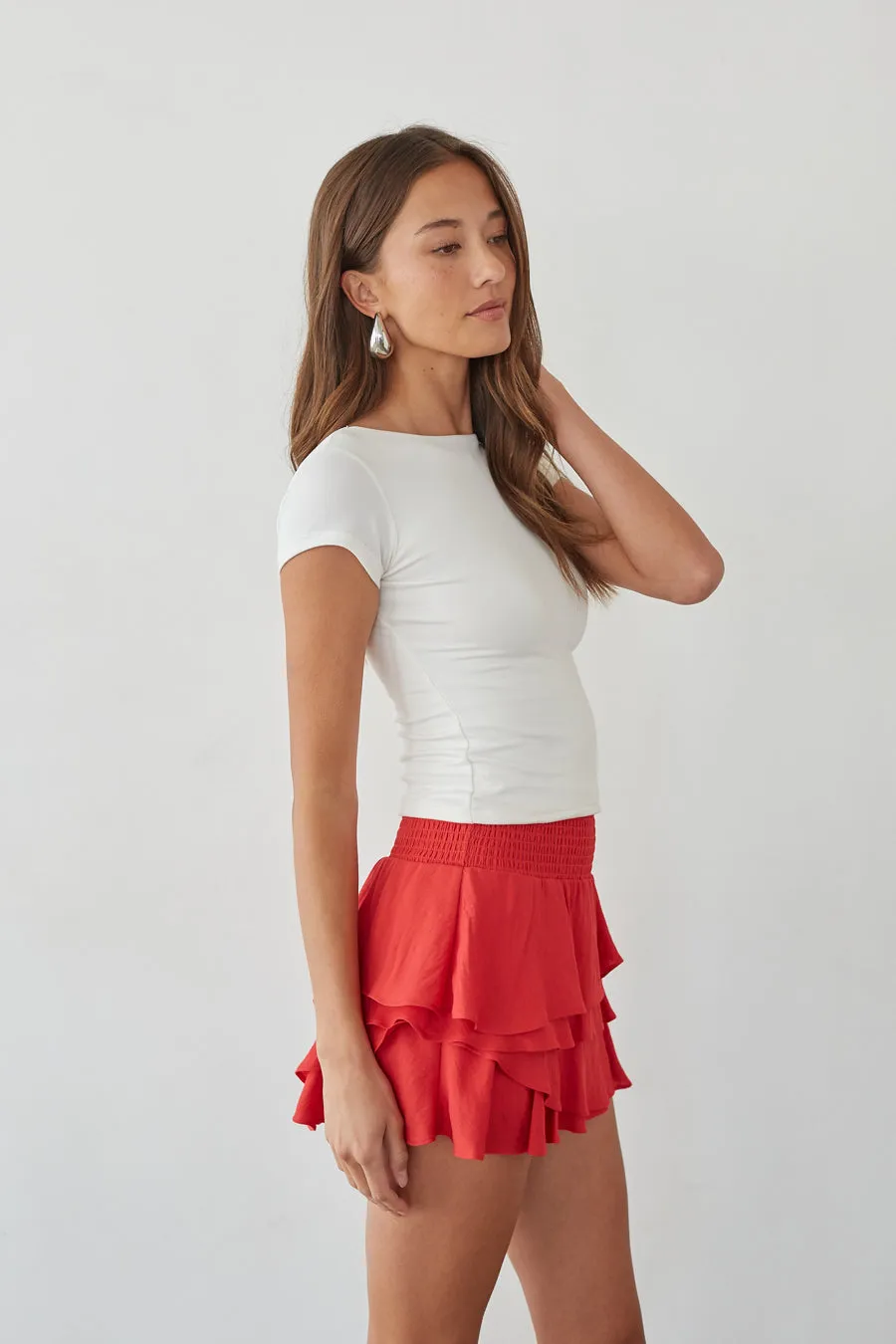 Daytona High-Rise Tiered Ruffle Skort minimal vibe
