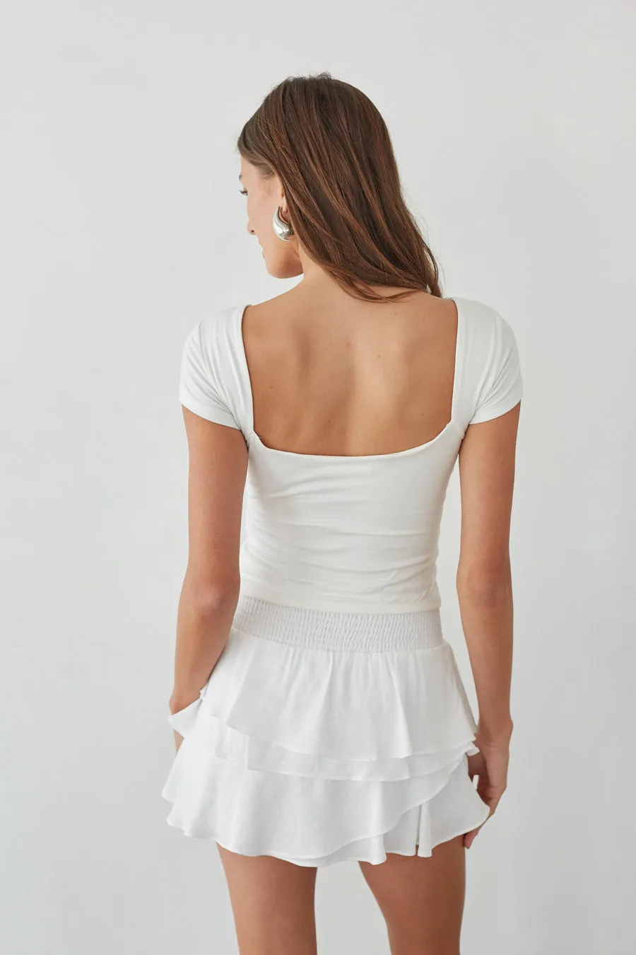 Daytona High-Rise Tiered Ruffle Skort minimal vibe